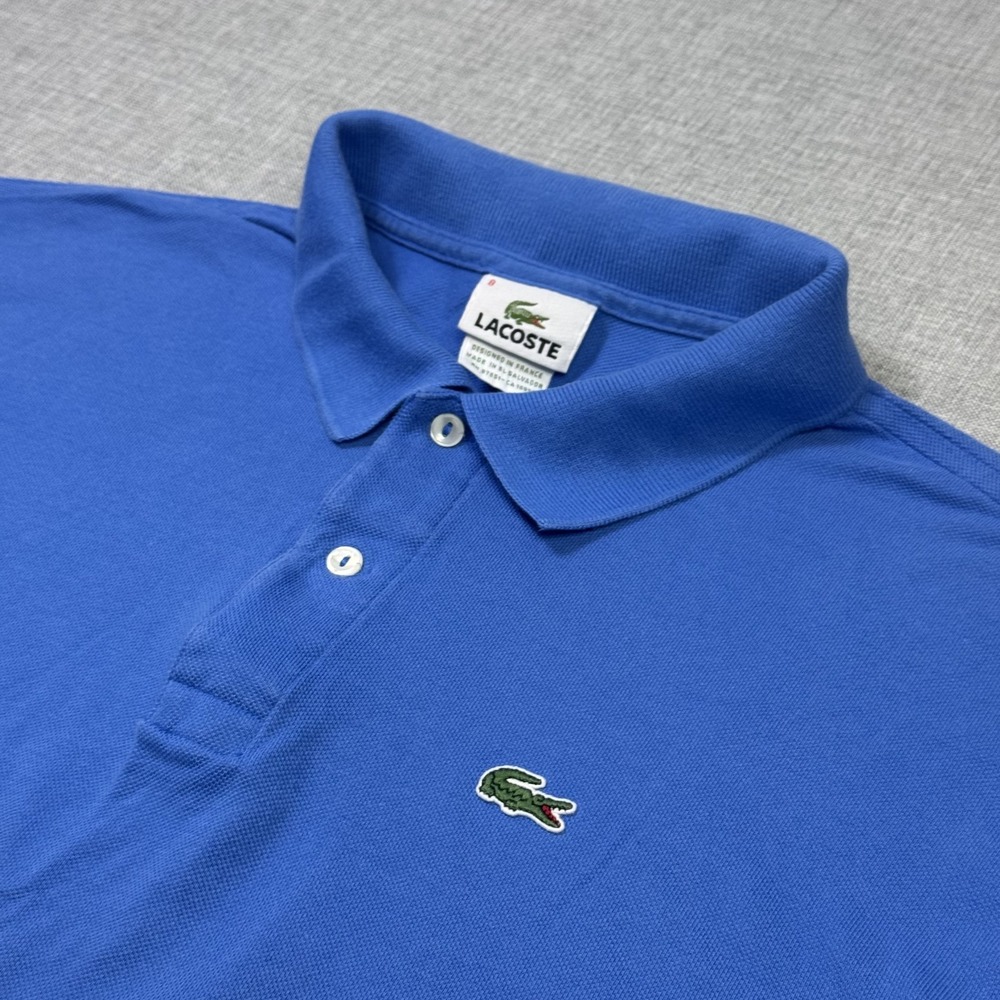 Lacoste Polo Shirt Men 3XL (8) Blue Cotton Collared Classic Fit Embroidered Logo